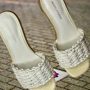 Marc Fisher Women's Ivory Alane Braided Sandals